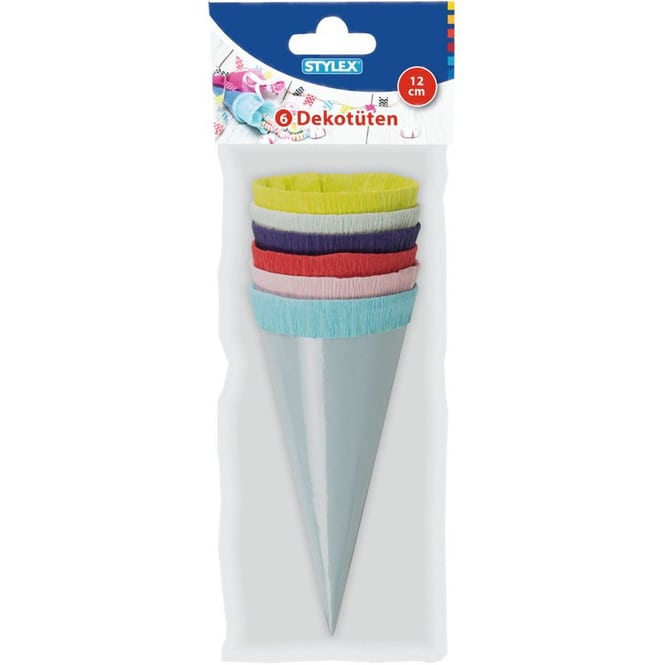 Dekotüten bunt - 12 cm - 6 Stück