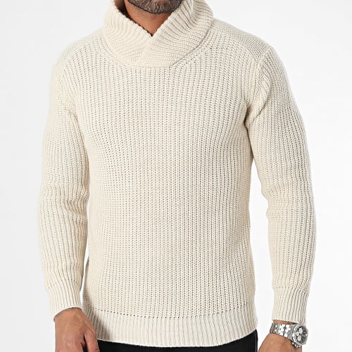 Pull Col Montant Beige