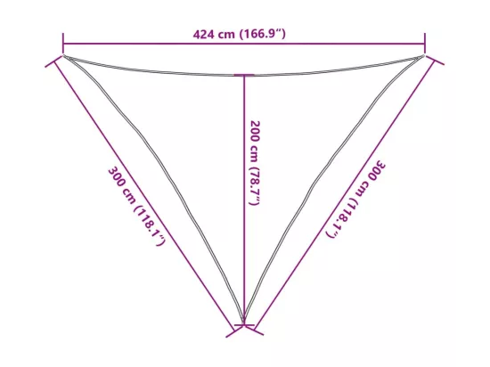 Voile d'ombrage sable 3x3x4,24 m 100 % polyester oxford