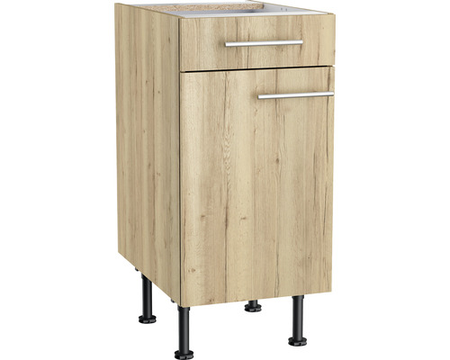 Optifit onderkast met lade en draaideur Erik290 BxDxH 40x58,4x87 cm wild eiken structuur mat gedemonteerd scharnier omkeerbaar (links of rechts te monteren)
