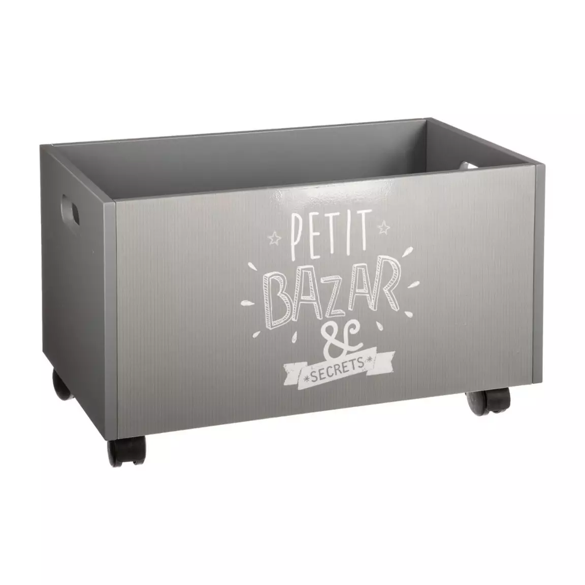 Coffre à jouets enfant bois (H28 cm) Oxo Gris