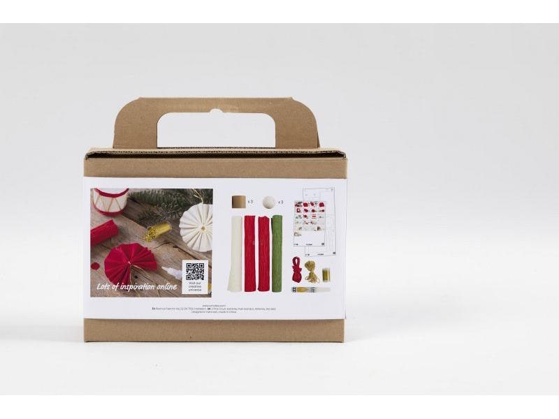 Creativ Company Bastelset Weihnachtskugeln Krepppapier Individuell gestaltete Kugeln für den Weihnachtsbaum