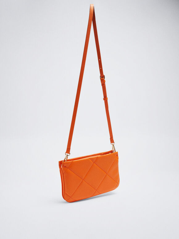 Bolsa transversal acolchoada - Laranja