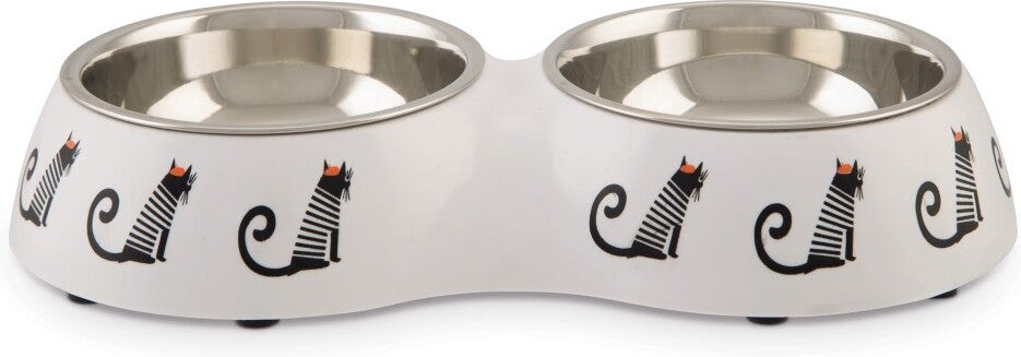 Beeztees kattenvoer- en drinkbak Muzy wit 27 x 14 x 4,5 cm
