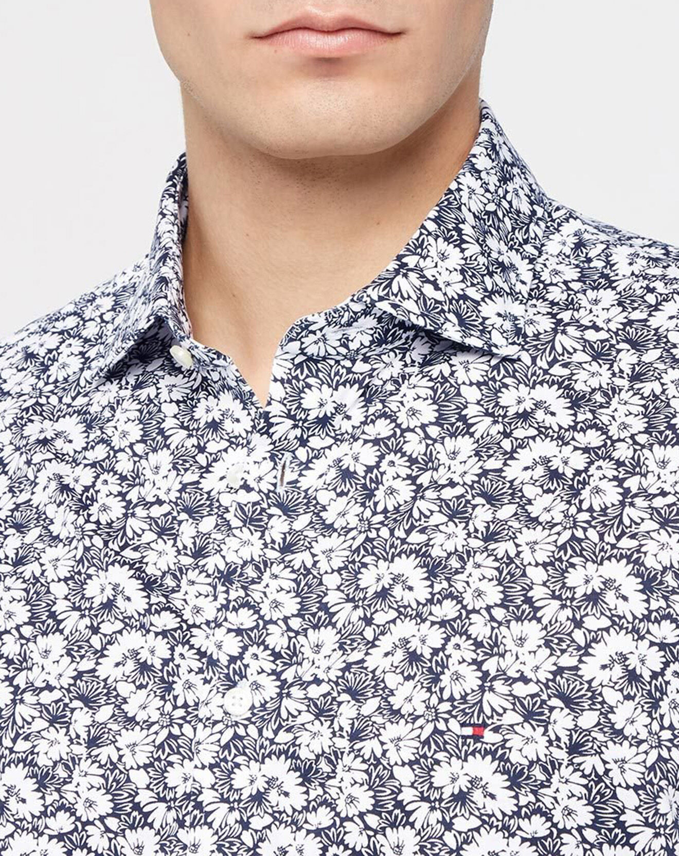 Tommy Hilfiger Chemise Slim à fleurs bleu/blanc