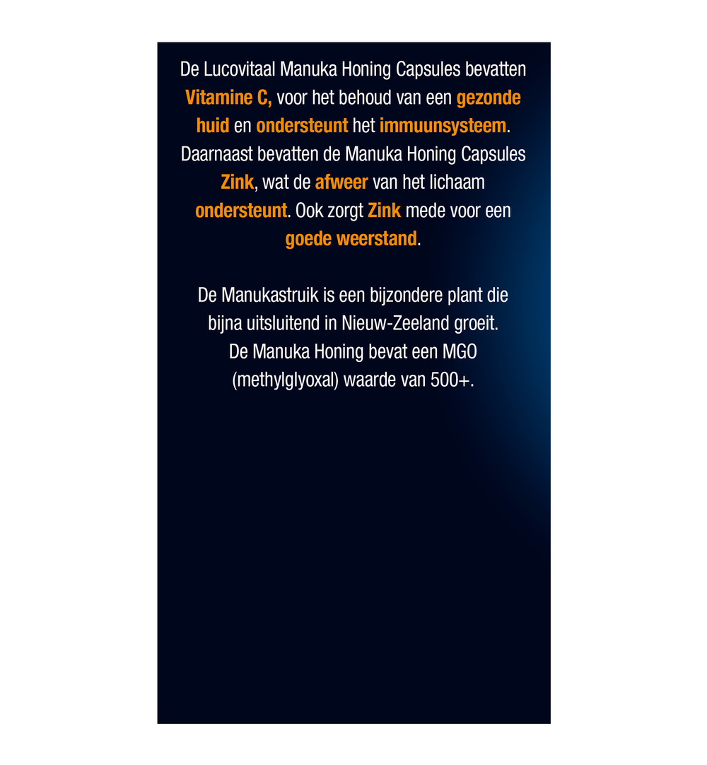 Lucovitaal Manuka Honing Zink (30 capules)