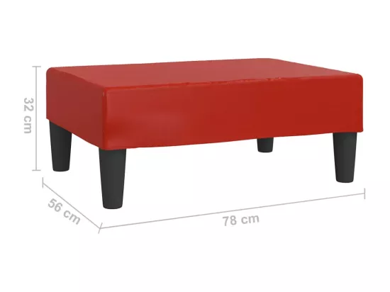 Repose-pied Rouge bordeaux 78x56x32 cm Similicuir
