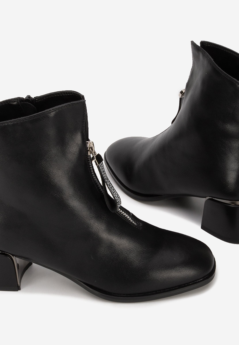 Bottines à talon noires Kinata