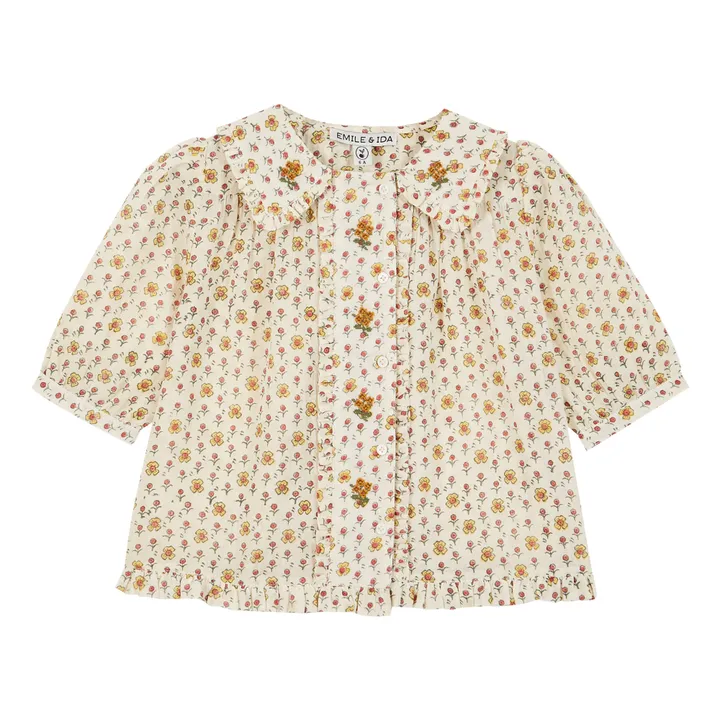 Emile et Ida Blouse Brodée Fleurs | Ecru