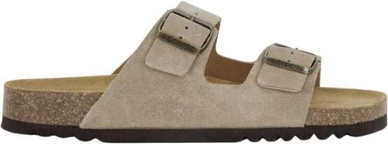 Scholl Sandalen Julien 2 Riemen Suede Heren Donkerbeige