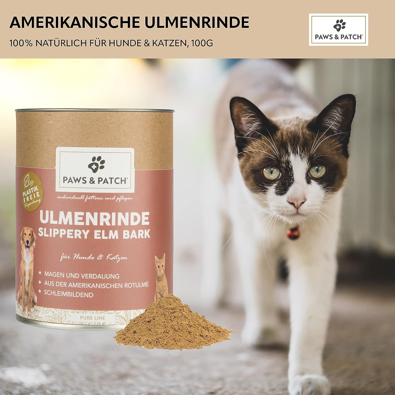 PAWS&PATCH ULMENRINDE Pulver für Hunde und Katzen