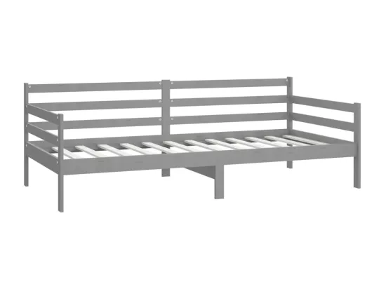 Lit de jour sans matelas gris bois de pin massif 90x200 cm