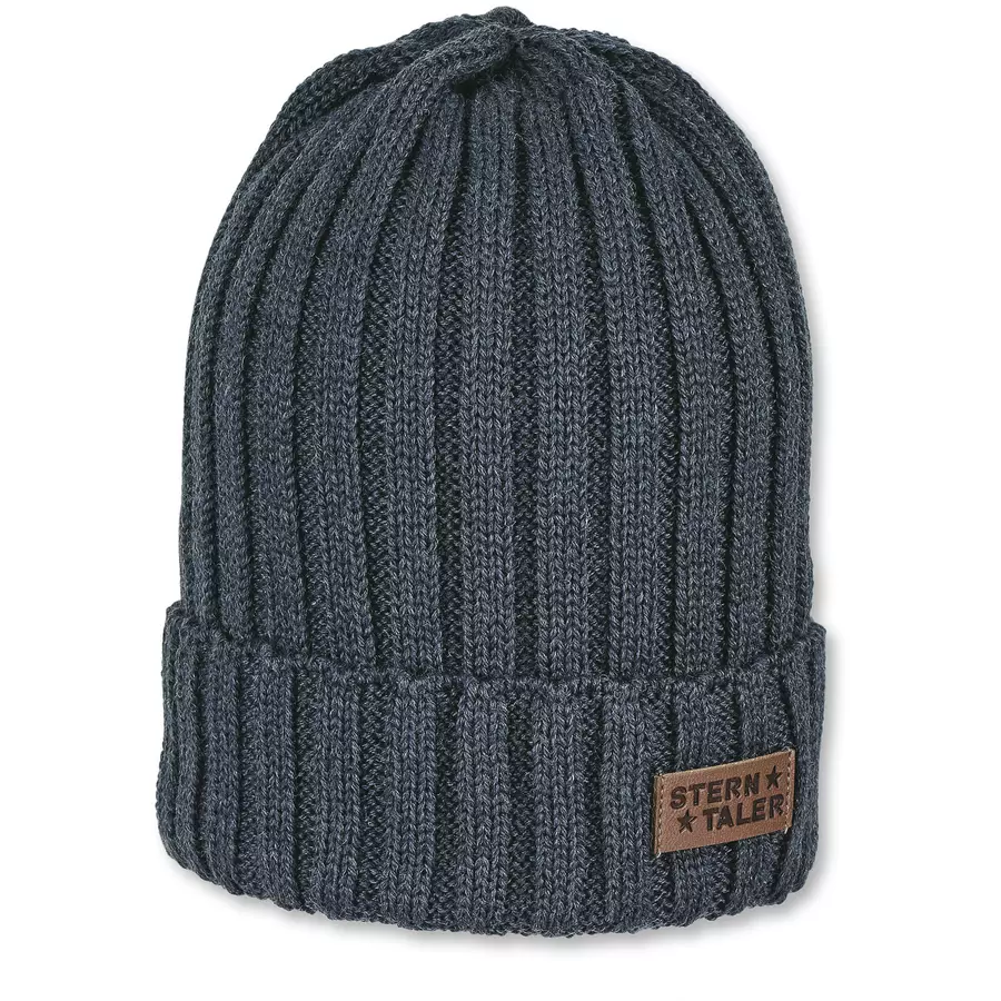 Sterntaler Strickmütze blau melange