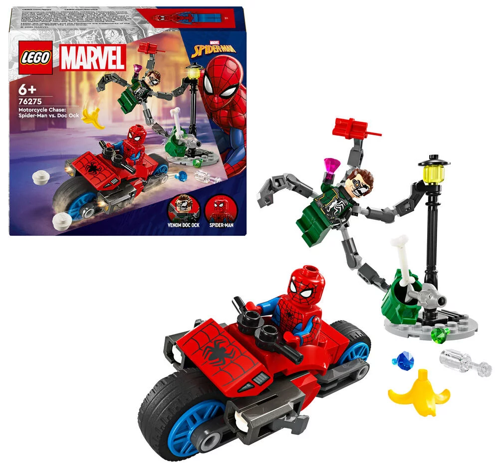LEGO®MARVEL SUPER HEROES 76275 - LA COURSE POURSUITE EN MOTO SPIDER MAN CONTRE DOCTEUR OCTOPUS