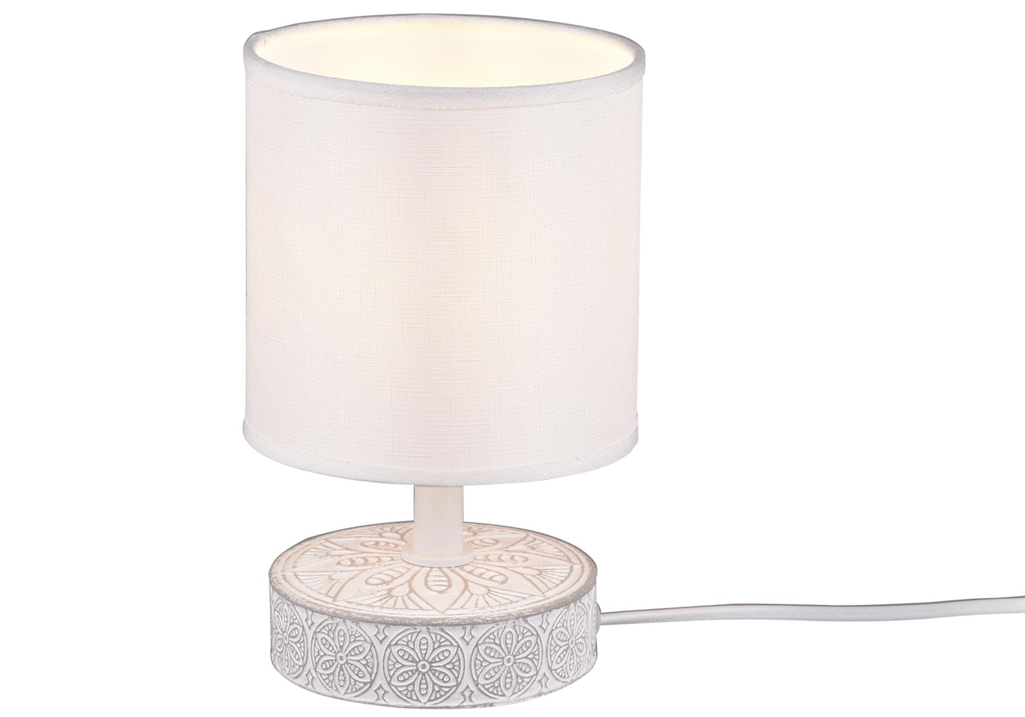 Tischlampe - weiß - Keramiksockel - 20 cm