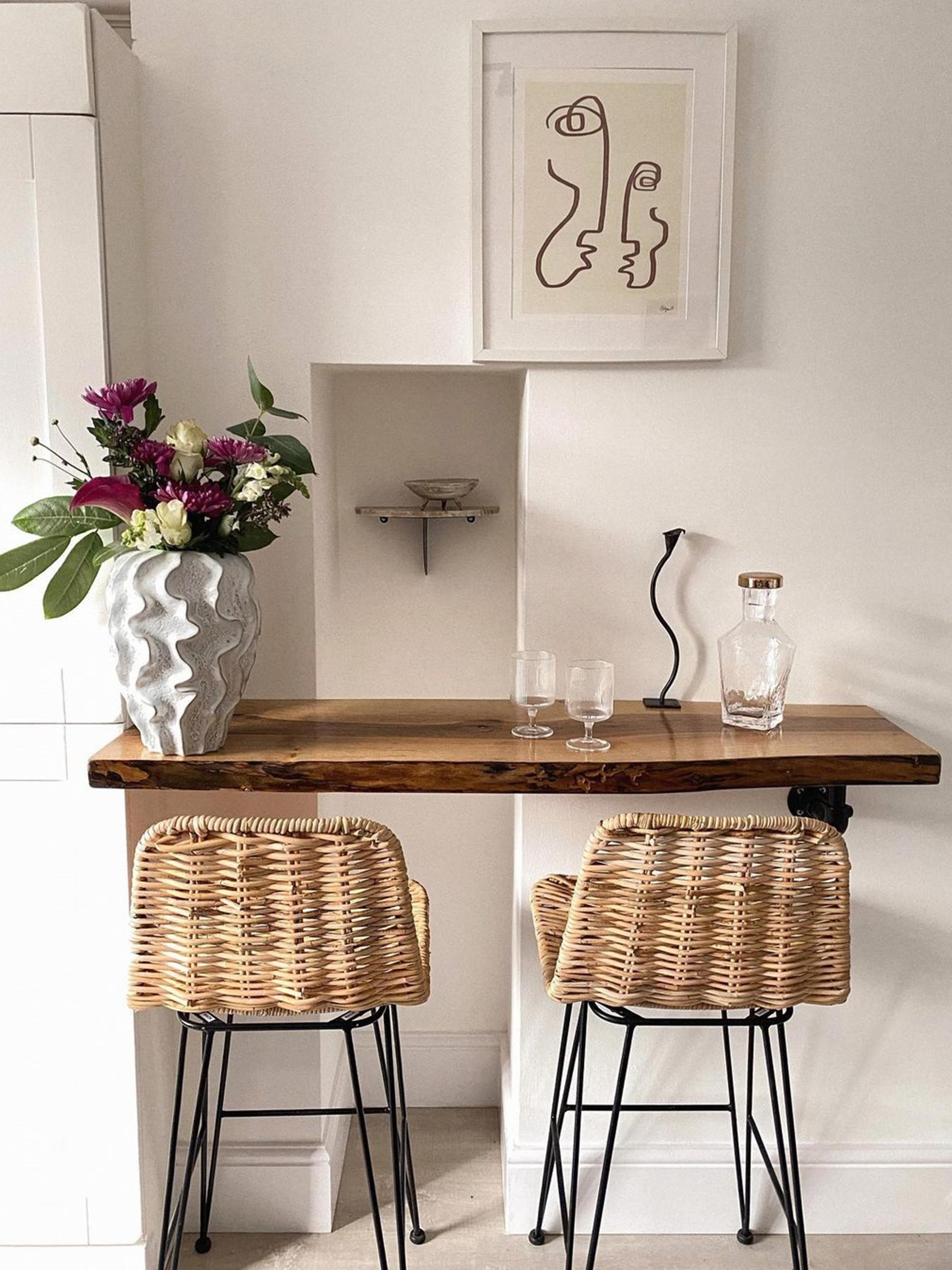 Set van 2 barstoelen CASSITA Rotan Natuurlijk