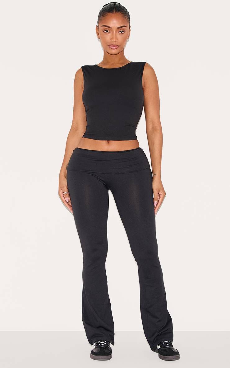 Noir Top Sculptant Long À Encolure Nageur Shape
