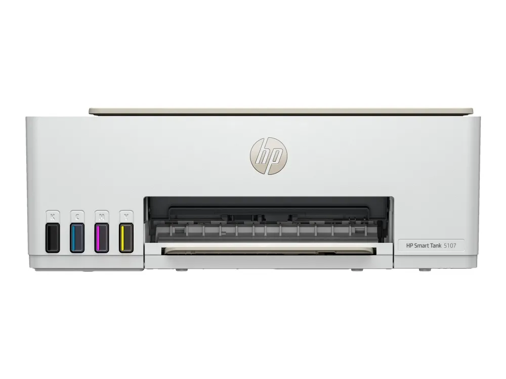 HP Smart Tank 5107 All-in-One - Multifunktionsprinter - farve - blækprinter - kan genopfyldes - Legal (216 x 356 mm) (original) - A4/Legal (medie) - op til 10 spm (kopiering) - op til 12 spm (udskriver) - 100 ark - USB 2.0, Wi-Fi(n), Bluetooth