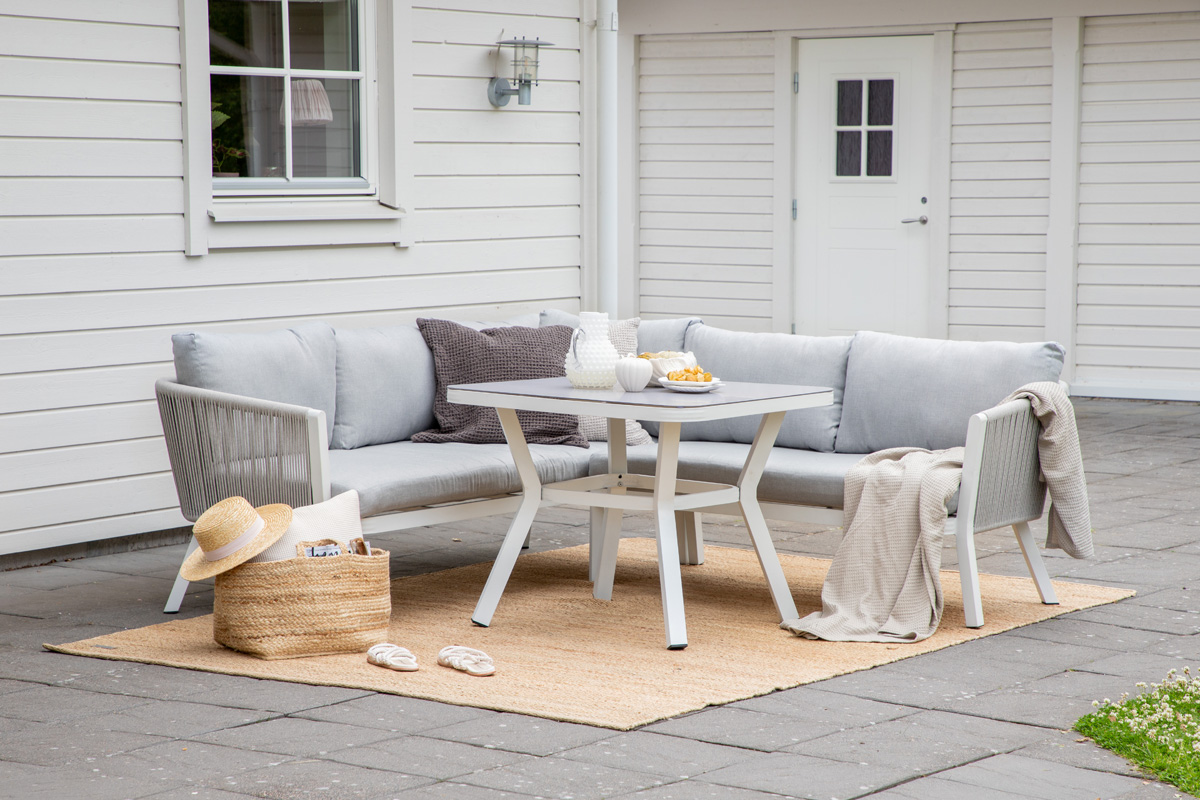 Loungeset Elly - 2 delig - met zitkussens Lichtgrijs