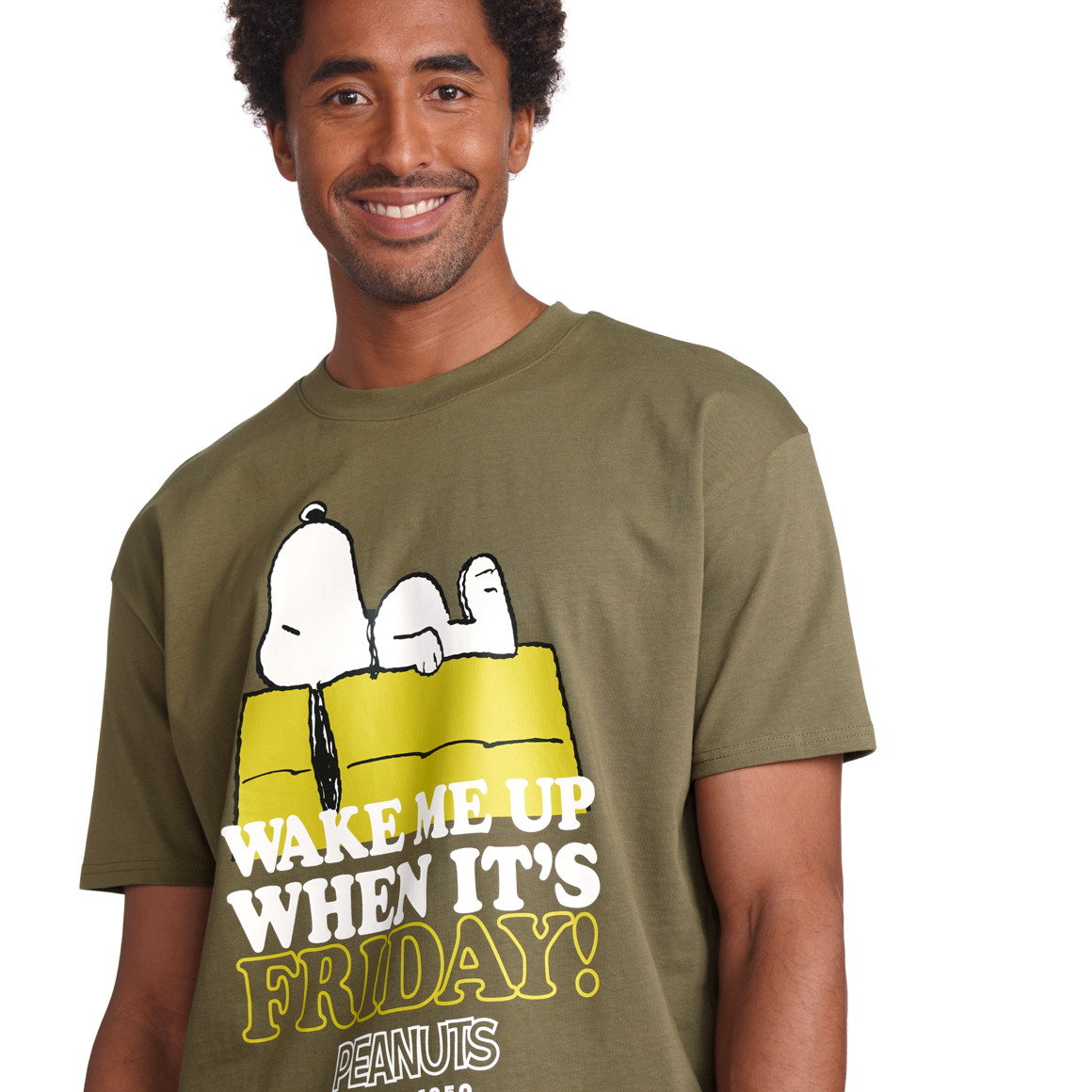 Jonas Nielsen Peanuts T-Shirt mit Print dunkeloliv