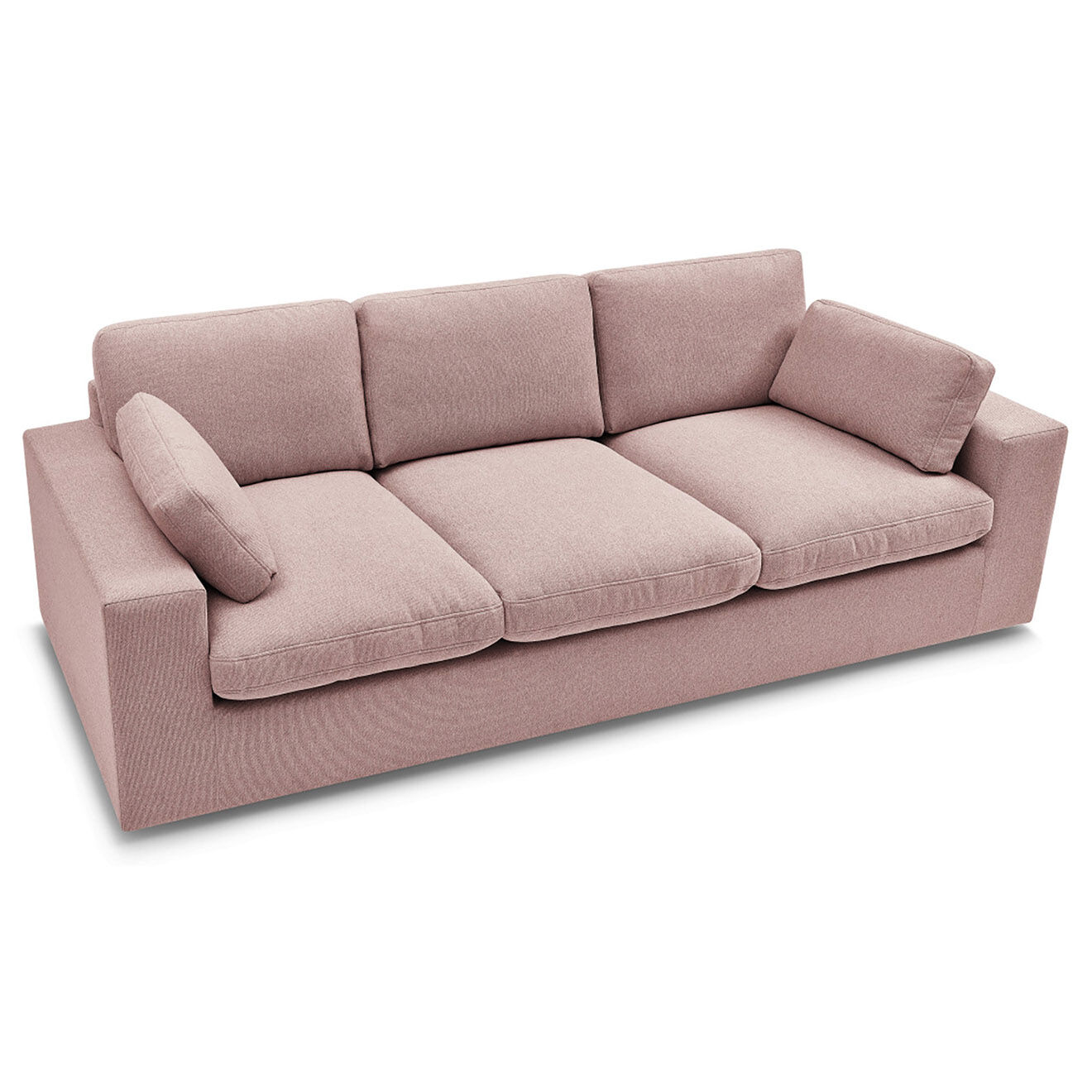 Bobochic Canapé compact belair rose - 220x93x80 cm
