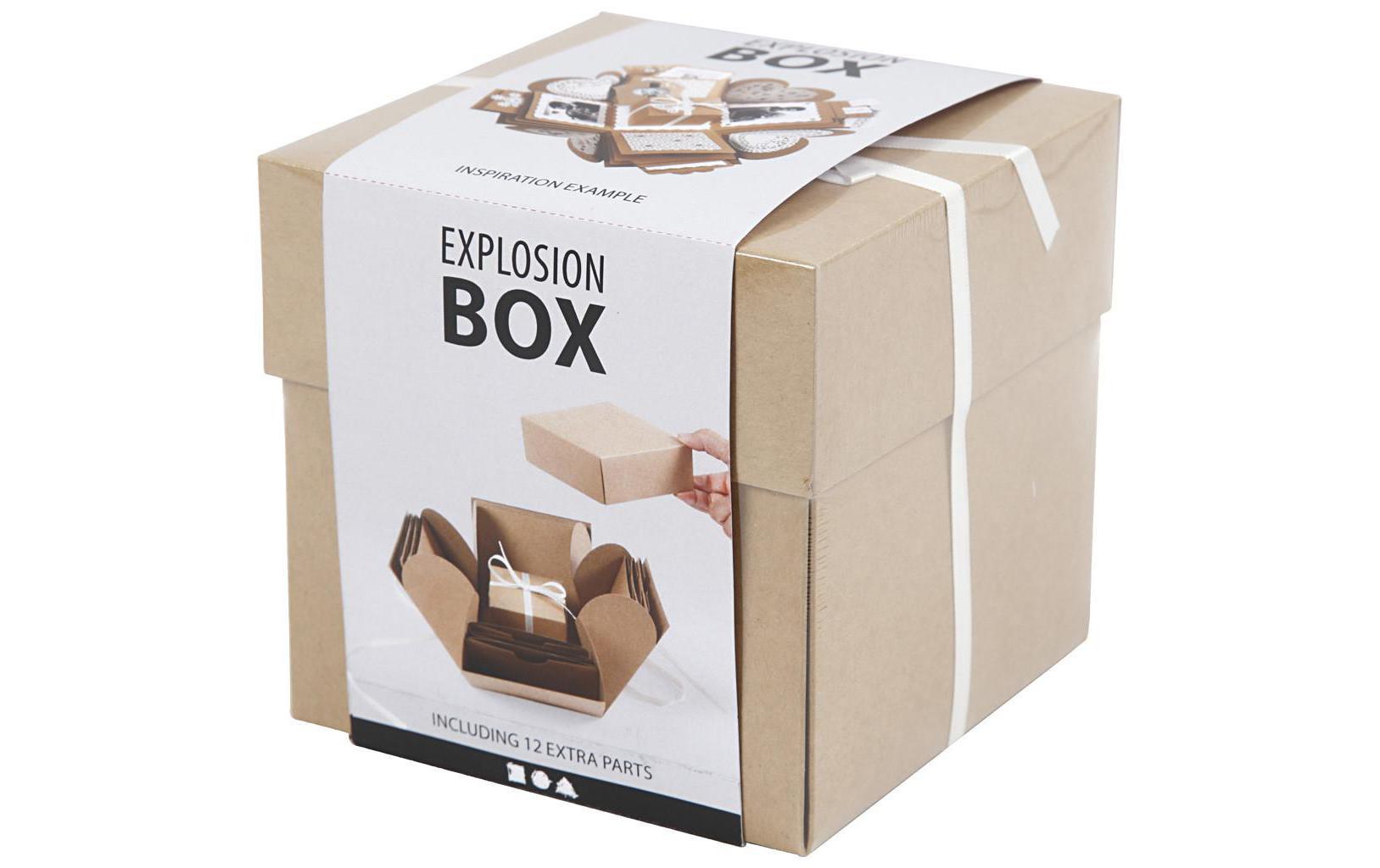 Geschenkbox Nature, 12 x 12 x 12 cmZusammenklappbare Explosionsbox