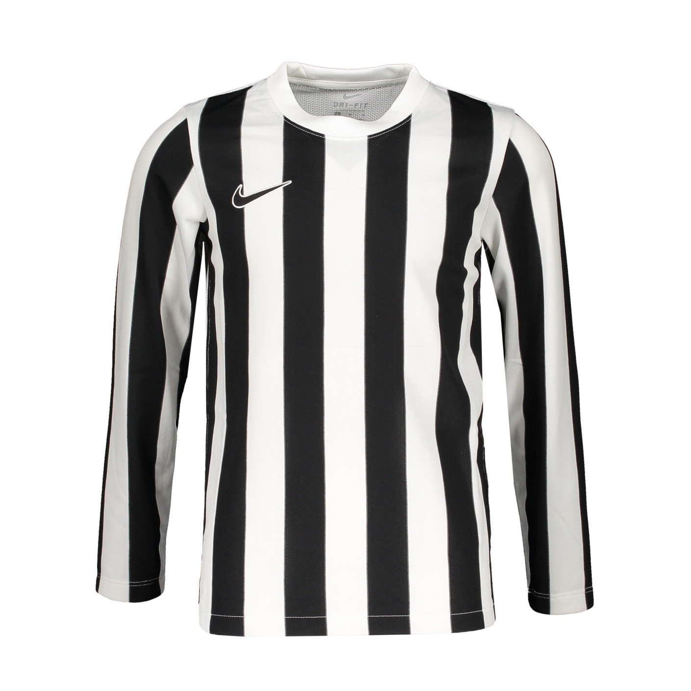 Nike Striped Division IV Voetbalshirt Lange Mouwen Kids Wit Zwart