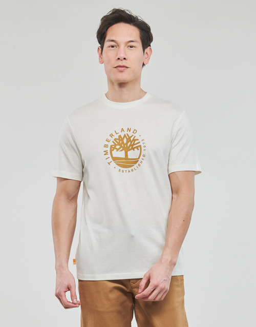 Timberland - SS REFIBRA LOGO GRAPHIC TEE REGULAR - Blanc
