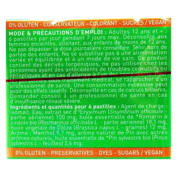 Pastilhas para garganta Puressentiel sabor menta e pinho, 20 unidades