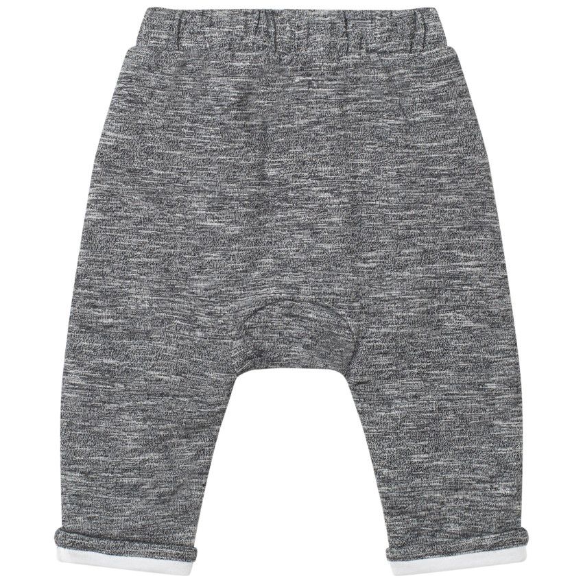 Pantalon en maille chinée doublé jersey - Gris foncé