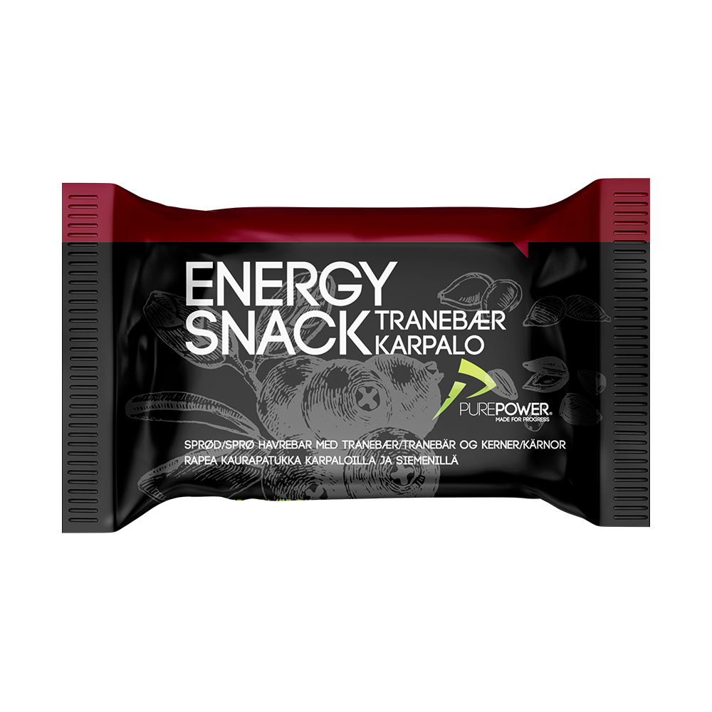 PurePower Energy Snack energibar tranebær 60 g