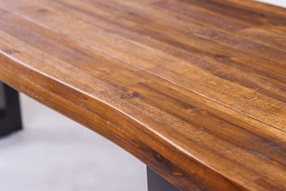Industrial Baumstamm Sitzbank GENESIS 160cm Akazie Massivholz Kufengestell