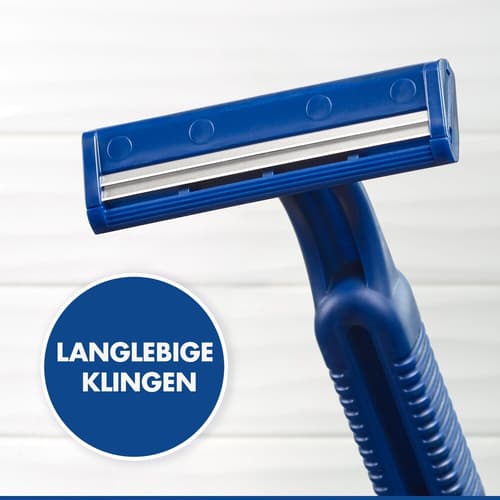 Gillette Blue II  Einwegrasierer x10, Mit 2 ultrascharfen, platinbeschichteten Klingen, 10er-Pack