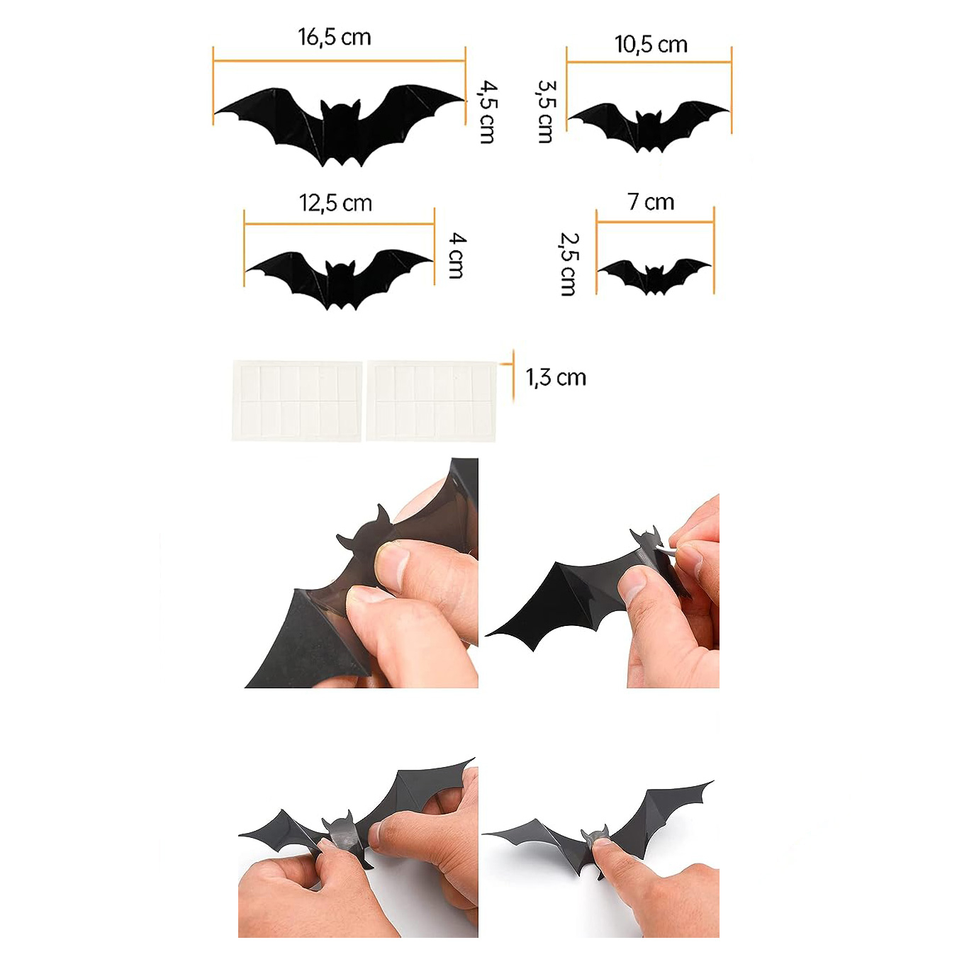 (20-tlg. Set) Spinnen Netz Halloween Party Accessoire Deko Tischtuch / Tischläufer / Fledermäuse / Lampenschirm / Türvorhang - Schwarz