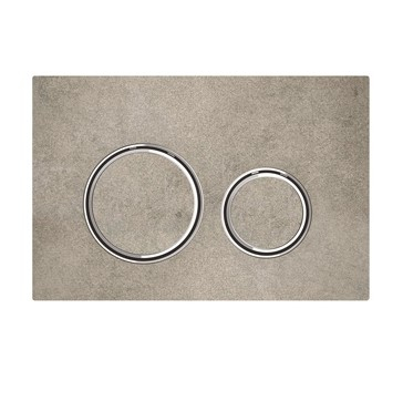 Geberit Sigma 50 drukplaat betonlook met chromen knoprand