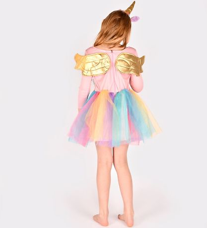 Den Goda Fen Kostüm - Einhornkleid m. Haarband - Rosa