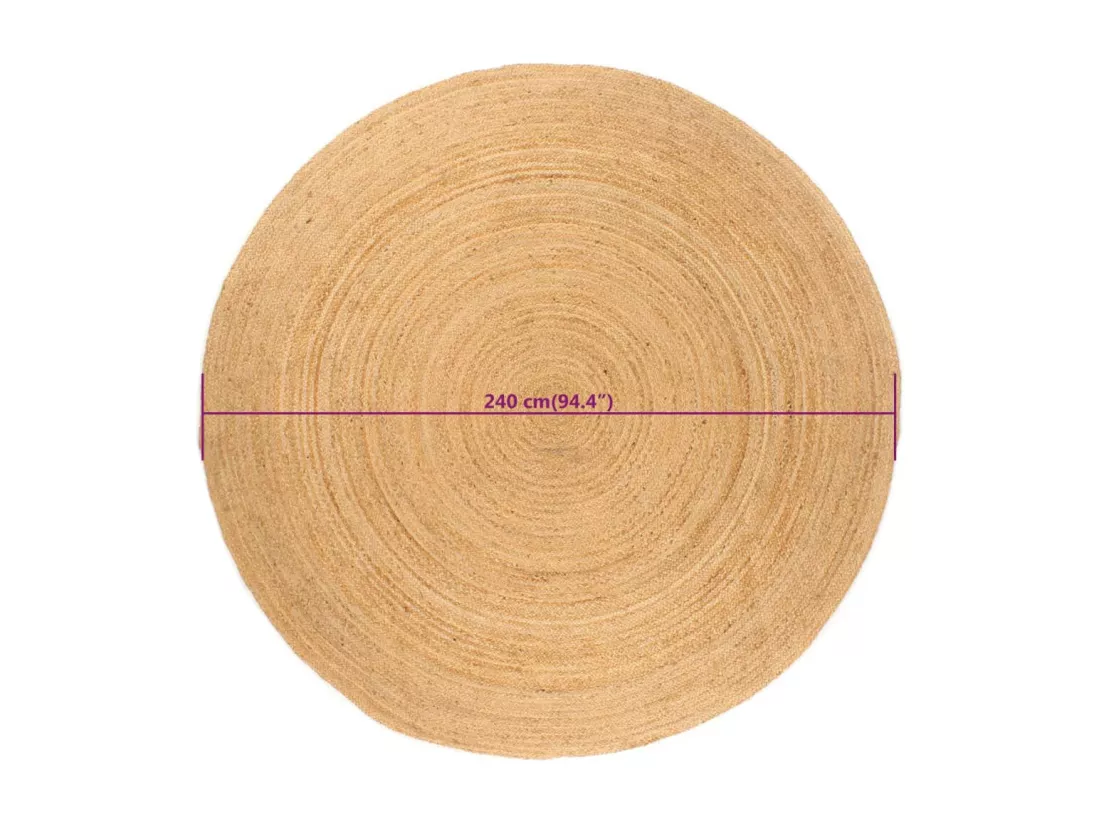 Tapis jute tressé 240 cm rond