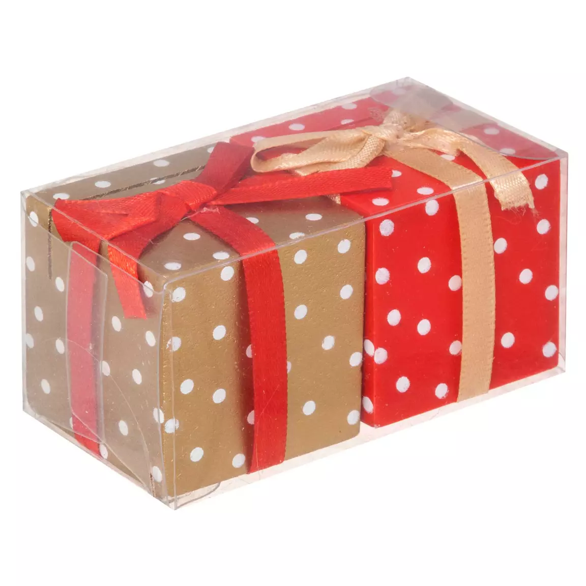 Lot de 2 porte-nom ou menu Cadeaux Rouge