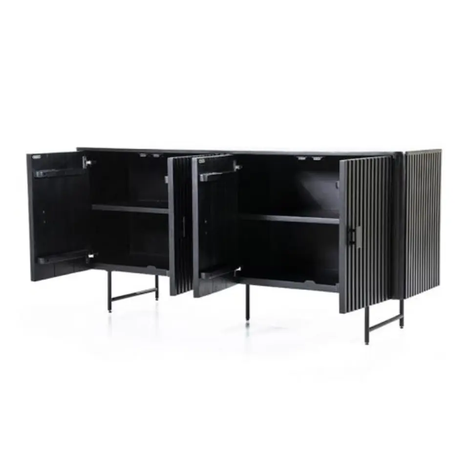 Eleonora dressoir Remi 4-drs. zwart - 45x170x80 cm