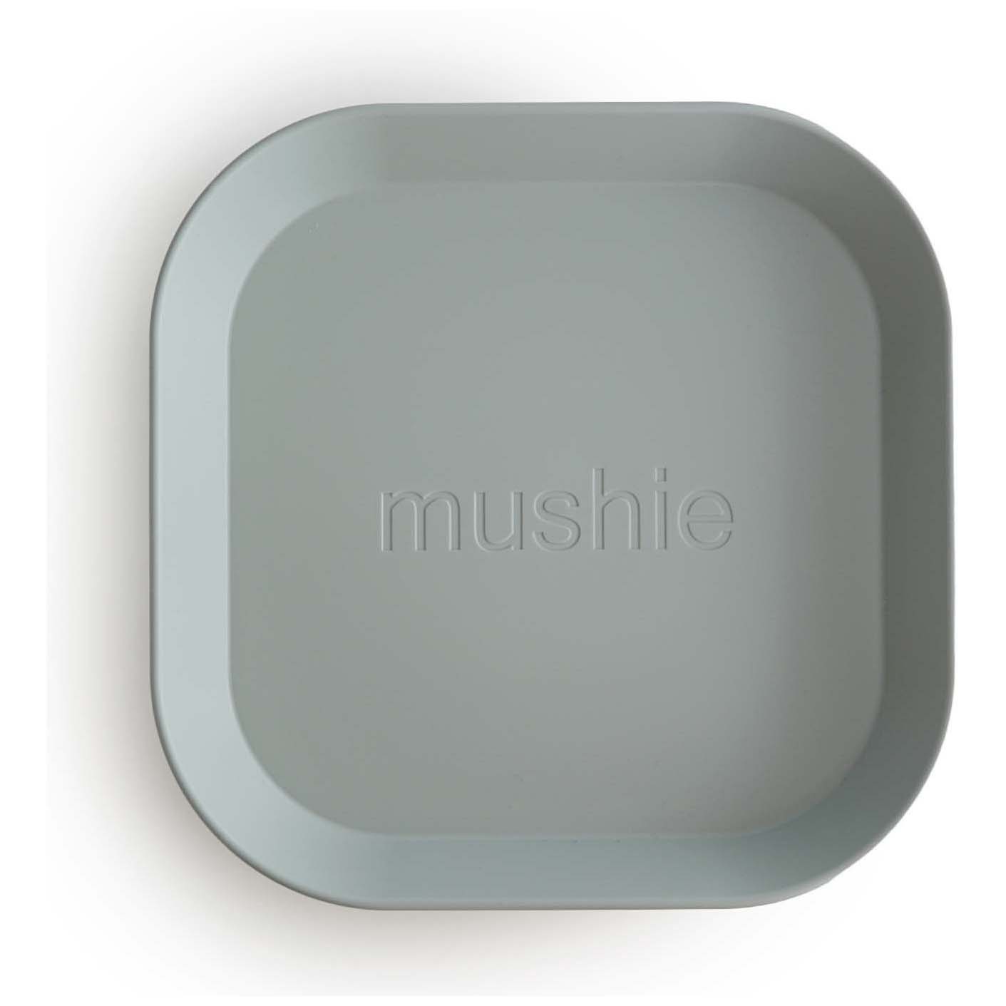 Mushie bord vierkant 2 stuks groen