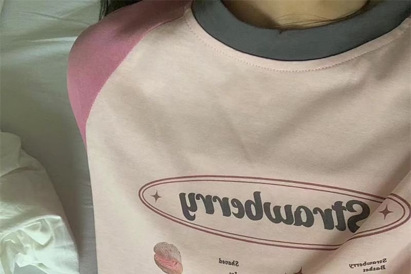 Cloud Nine - Raglan T-shirt met korte mouwen en ronde hals en cakeprint