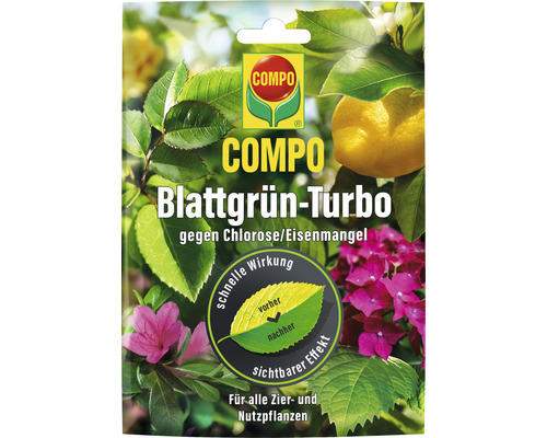 COMPO Leaf Green Turbo ijzermeststof tegen chlorose/ijzergebrek, voor alle sier- en nuttige planten, Fetrilon, 20 g