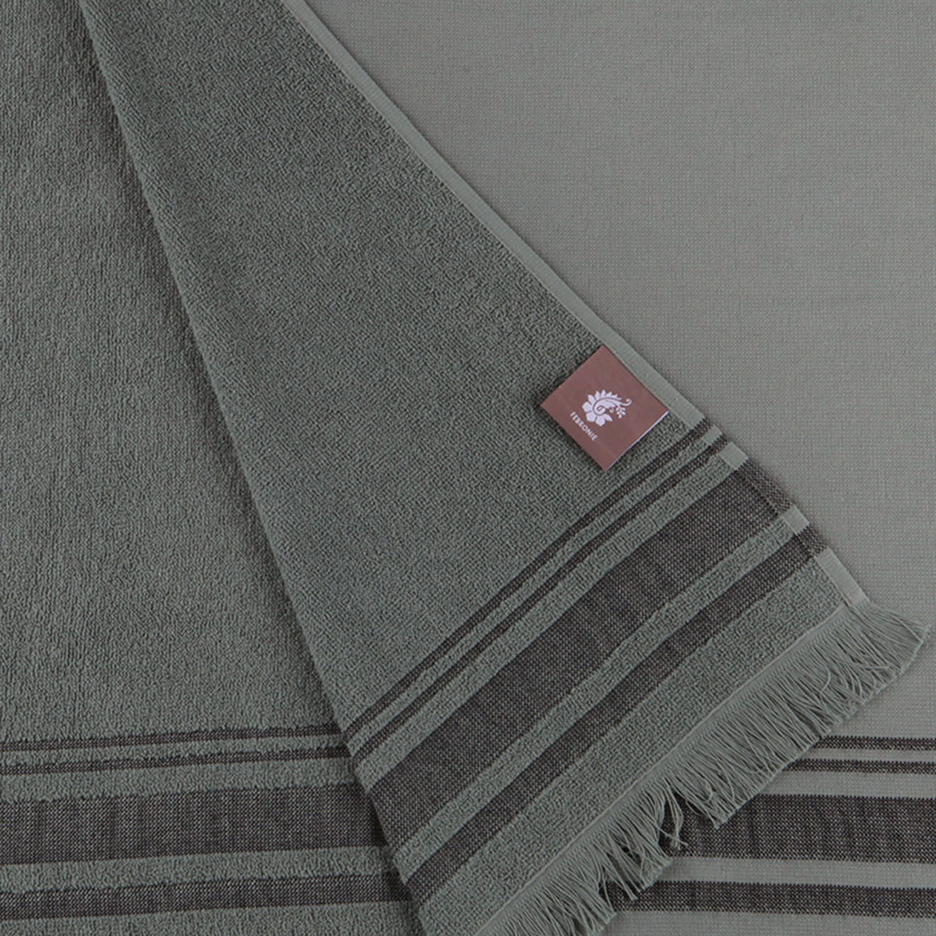 Febronie Fouta éponge Faro vert  - 100x180 cm