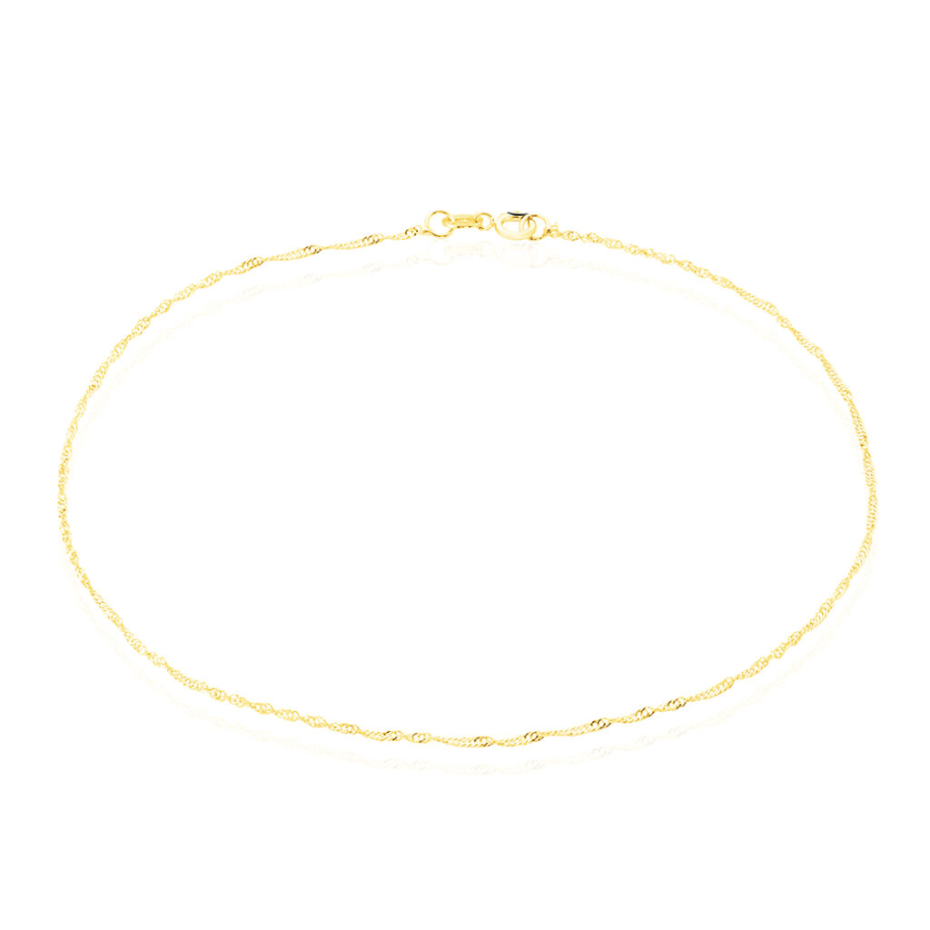 Chaîne De Cheville Maille Singapour Or Jaune