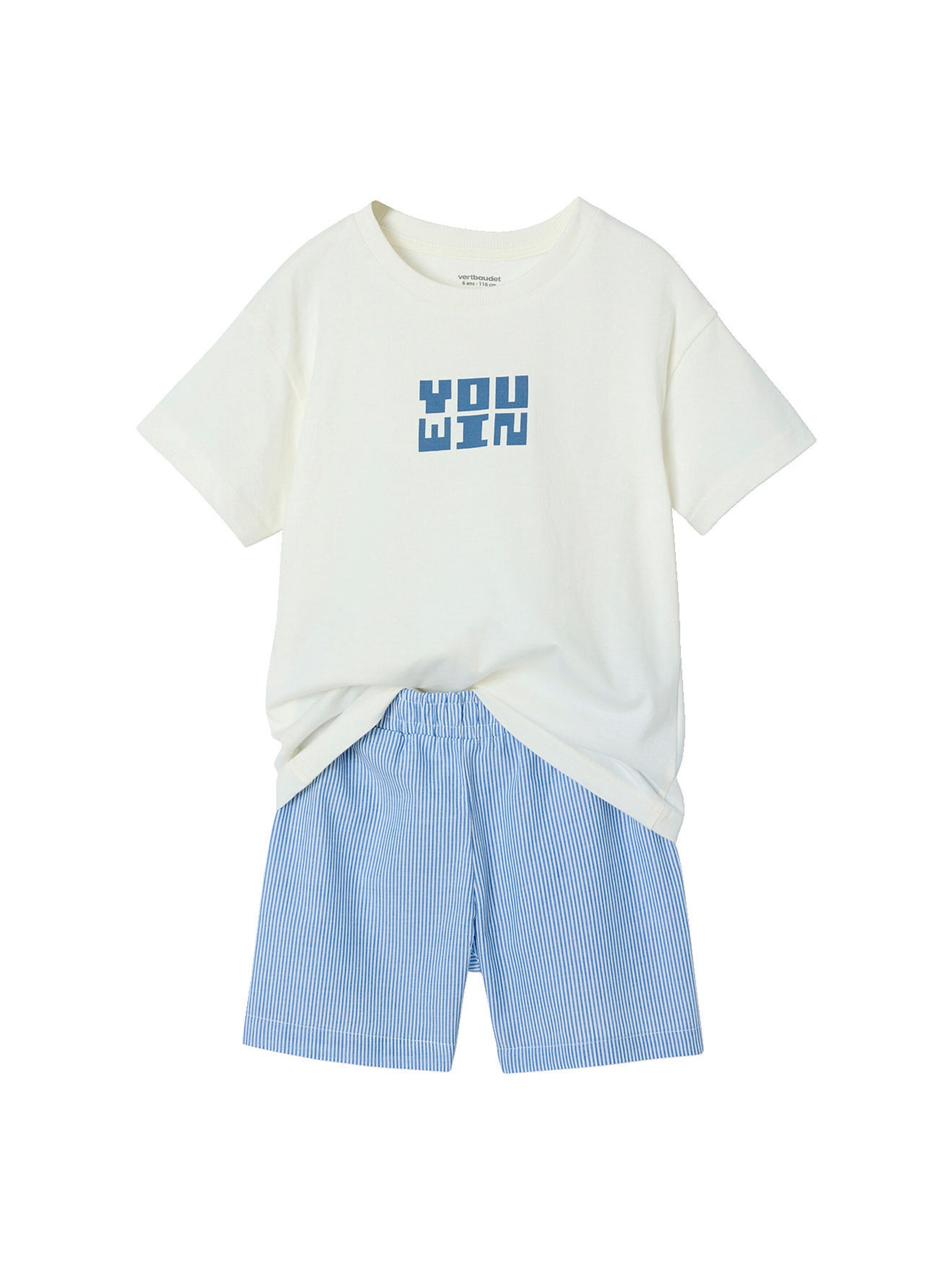 Vertbaudet 2er-Pack Jungen Sommer-Schlafanzüge mit Gamer-Print weiß