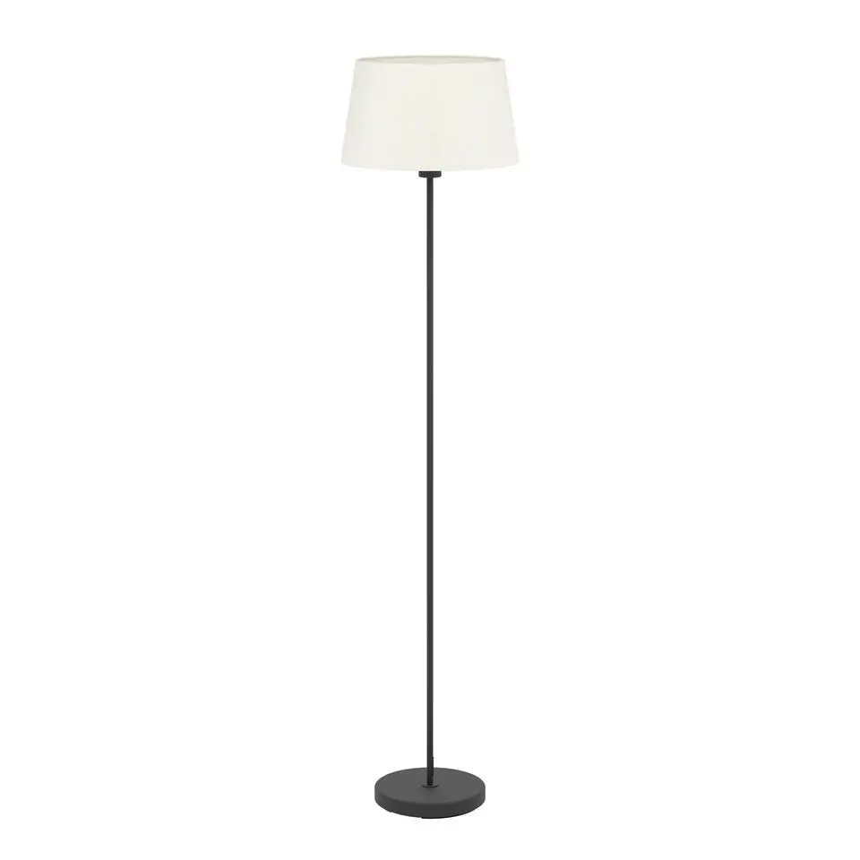 EGLO Febres Staande lamp - E27 - teddy stof - Zwart/Wit