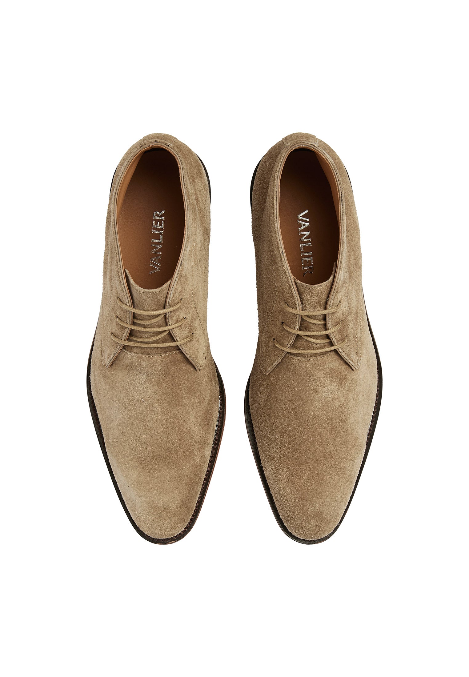 Taupe suède Madison halfhoge veterschoen