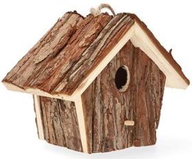 Decoris - Vogelhuisje - Hout - 16.5 x 12 x 14 cm - Hangend