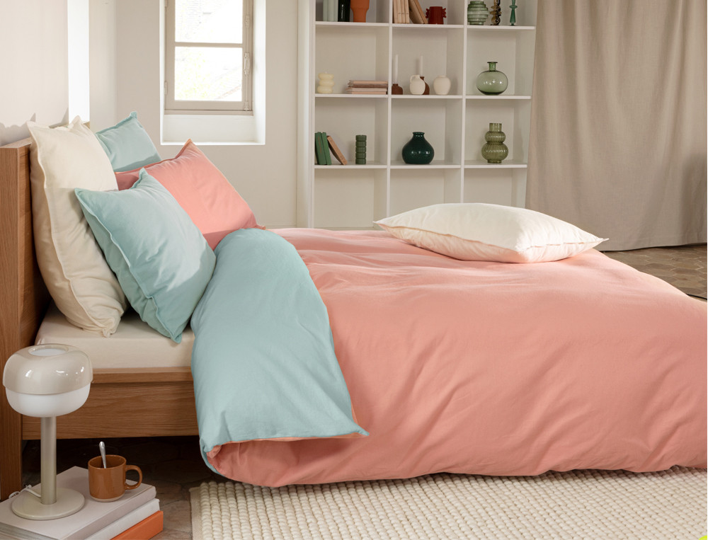 Housse de couette-Flanelle bicolore