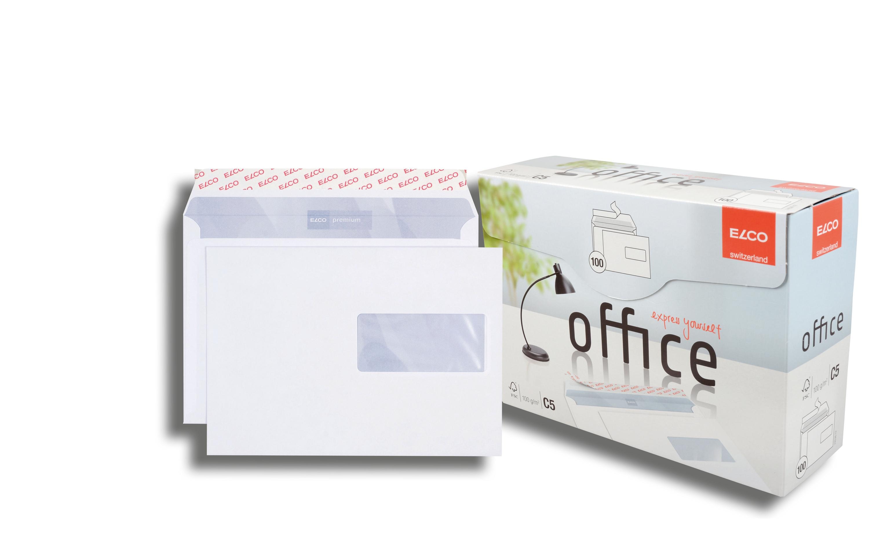 Couvert Office Box C5 mit Fenster rechts, 100 StückKuvert C5 in praktischer Entnahme-Box